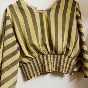 Y2k Yellow Ruffle Top