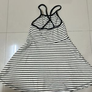 Striped Aline Sleeveless Mini Dress