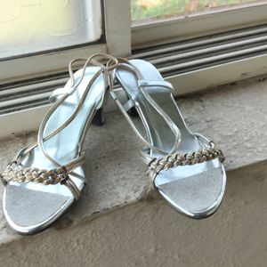 Brand New Silver Heels Shoes