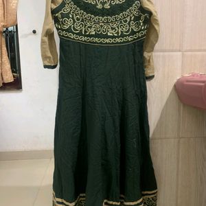 Dark Green Simple Anarkali Kurta