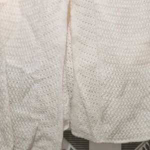 Off White Hand Knitted Cross Body Sweater