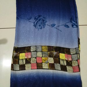 Grey Rose Design Saree