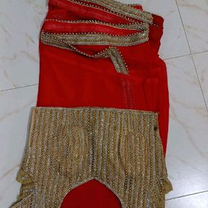 Mothi Work Blouse And Saree