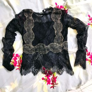 Black Aesthetic Netted Top.