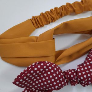 Combo: Mustard and Red polka hairband
