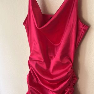 Cowl Neck Ruched Dress