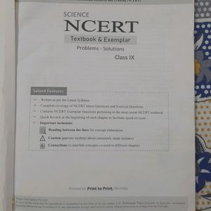 NCERT Science Textbook & Exemplar For Class 9