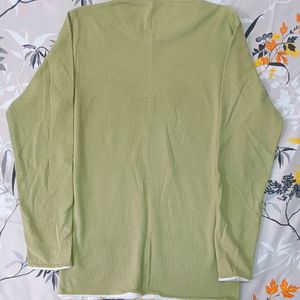 Zara Long Sleeves Sage Green Tshirt