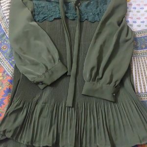 Olive Green Aline Top (Formal & Festive Use)