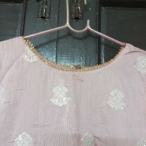 Sale !!! Baby Pink Embroidered Kurta