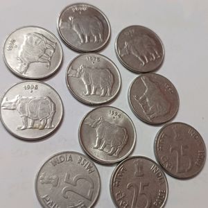 25 Paise Coins 10 Pieces