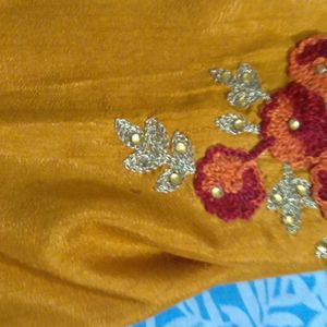 Banarsi Silk Yellow Saree