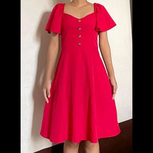 Sweetheart Neck Red Dress