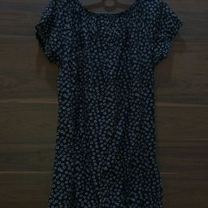 Black top with white circle print