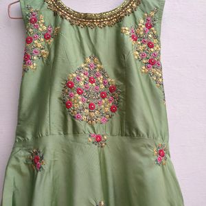 Women's Mehndi Function Gown.