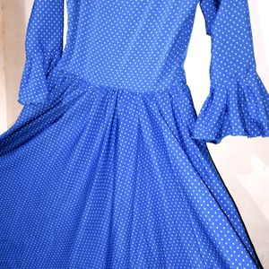 🤑💙Blue Abstract Polka Dot Dress 👗