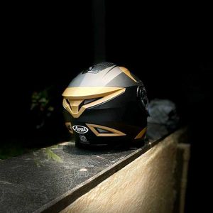 Aerodynamic Gold Helmet With Free Extra Visor