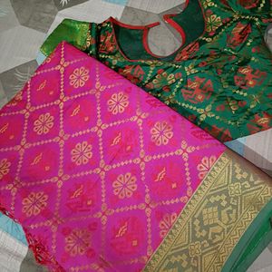 Chanderi Silk Saree With Blouse