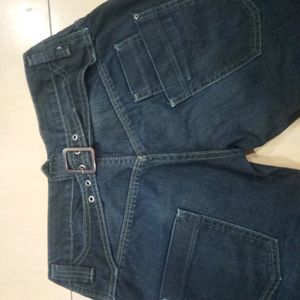 Surplus Navy Blue Cotton Bootcut Jeans for Woman