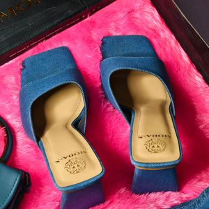 New Stylish Denim Heels