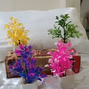 4pc Mini Artificial Plants for Home & Office Decor