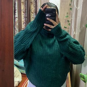 green sweater