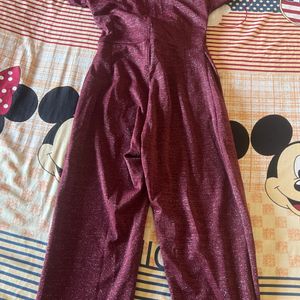 SHIMMERY MAROON JUMPSUIT