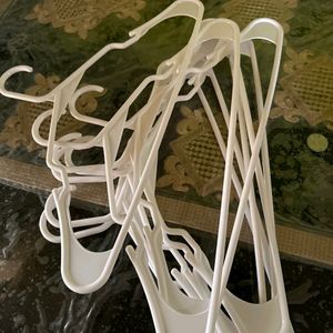 Plastic Cloth Hangers Set Of 12 White