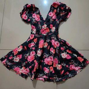 Black 🖤 Floral Print Dress👗