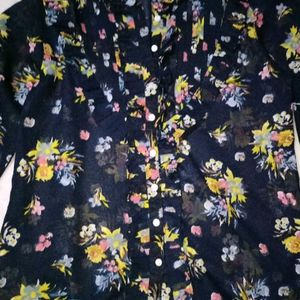 Floral Net/ Mesh Shirt-top
