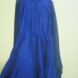 Festive Gown With Extended Cape Sleeves