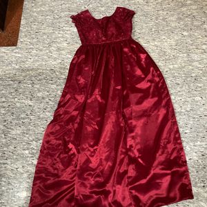 Maroon Party Wear Gown For Sale