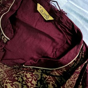 A Golden Print Maroon Kurta✨