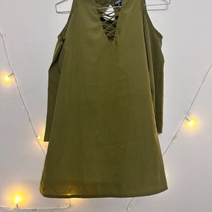 Olive Cold Shoulder Top