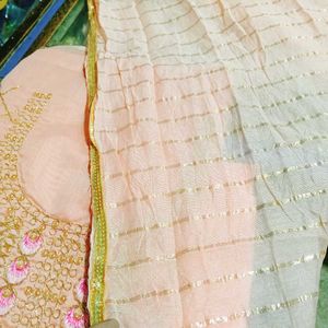 Heavy Embroidery Work Chanderi Suit