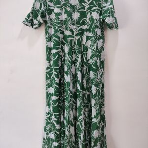 3meter Flared Kurta For Women, Green