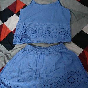 Co-ord Set Of Blue Colour M Size