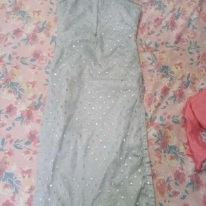 Silverish Grey Kurti Set (Suit+Pant)