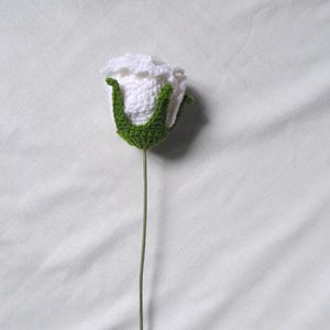 White Crochet Rose