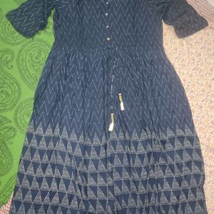 Navy Blue Cotton Kurta