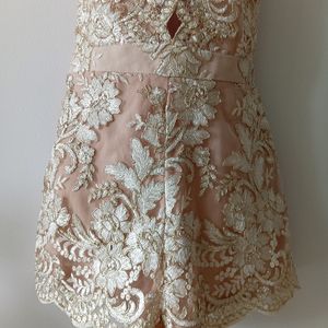 Champagne Lace Party Playsuit