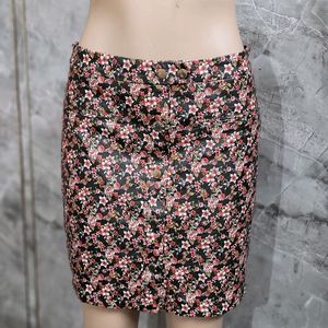 Multi Printed PU Skirt