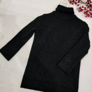 Black Shimmer Turtle neck Sweater