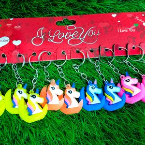 Set Of 12 Unicorn Keychains