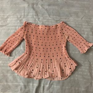 Peach Color Off-shoulder Top