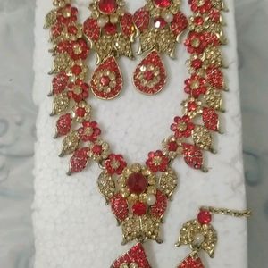 Red and Golden Necklace Set