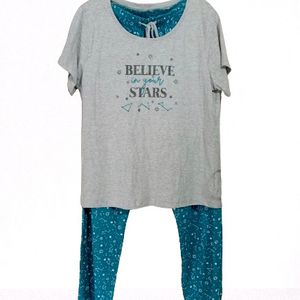 Grey Colour Sleepwear Set