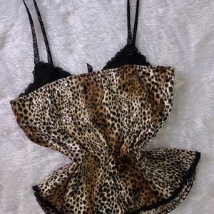 Satin Leopard Print Camisole