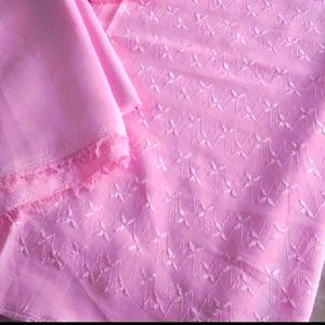 2piece chikankari pink suit set unstitched