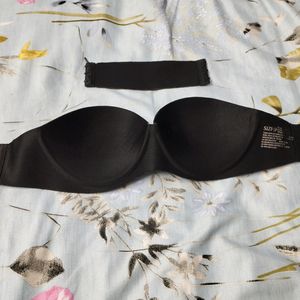 Strapless Push Up Black Bra